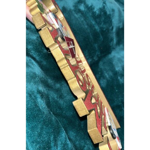 Vintage Disney Mickey And Minnie Mouse Merry Christmas Wooden Tabletop Sign NEW - Picture 7 of 10